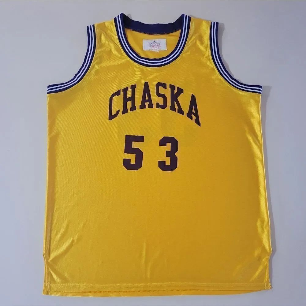 Chaska High School Hawks #53 Basketball Yellow Jersey